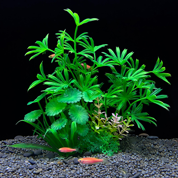 Aqua Natura roślina do dekoracji akwarium zielona plastikowa 20cm paprotka i młode pędy