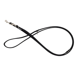 Barry King Smycz regulowana skórzana dla psa czarny/czarny M-L 20mm/200cm