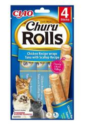 Inaba Cat Churu Rolls kurczak z tuńczykiem i przegrzebkami 4x10g