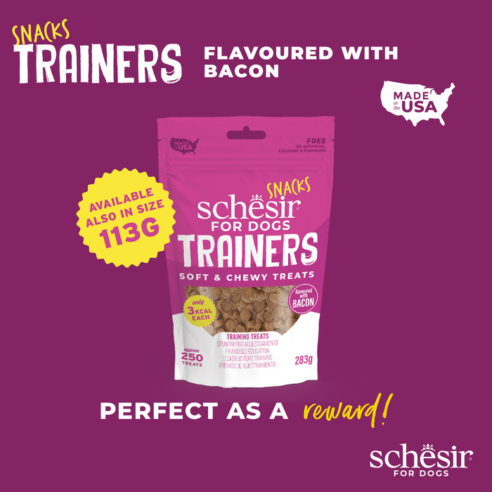 Schesir Trainers soft and chewy przysmak dla psów bekon 283g saszetka