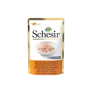 Schesir Tuńczyk Kurczak z Krewetką w Galaretce 85g
