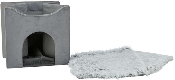 Trixie Legowisko zamknięte dla psa/kota Harvey szare/biało-czarne 38x38x38cm