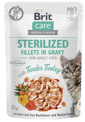 Brit Care Sterilized Tender Turkey filety z kurczaka w sosie 85g