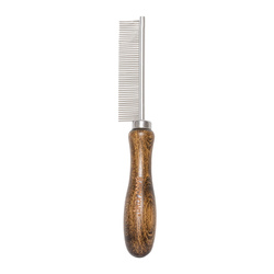 Barry King Grzebień dla zwierząt z metalową nasadą drewno bukowe 47 pinów 2,1x18,6 cm