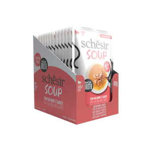 Schesir Soup karma mokra dla kotów zupa łosoś z marchewką 40g saszetka