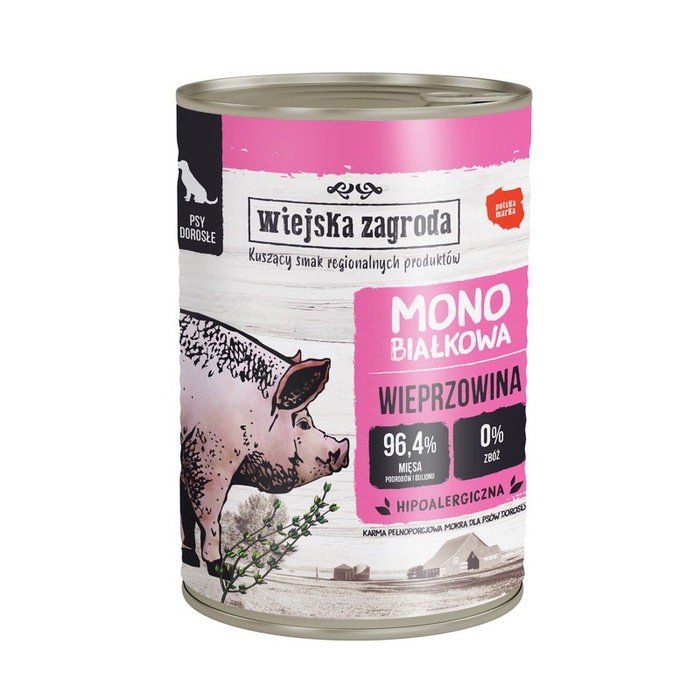 Wiejska Zagroda Adult Mono z wieprzowiną 400g