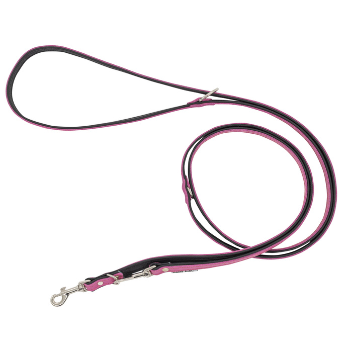 Barry King Smycz regulowana skórzana dla psa różowy/czarny XS-S 12mm/200cm