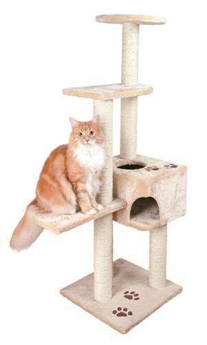 Trixie Alicante drapak dla kota beżowy z domkiem 45x45x142cm