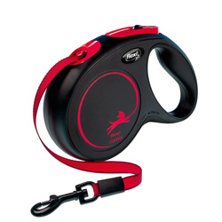 Flexi New Classic smycz dla psa black fire M 5m taśma