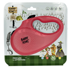 Barry King smycz automatyczna dla psa M sznurek 5m różowa