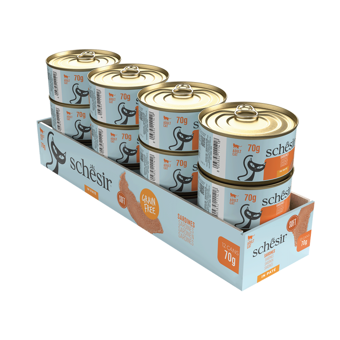 Schesir Cat Can Grill karma mokra dla kota pasta z sardynek 70g puszka
