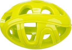 Trixie Rugby z otworami zabawka dla psa TPE limonkowa 11cm
