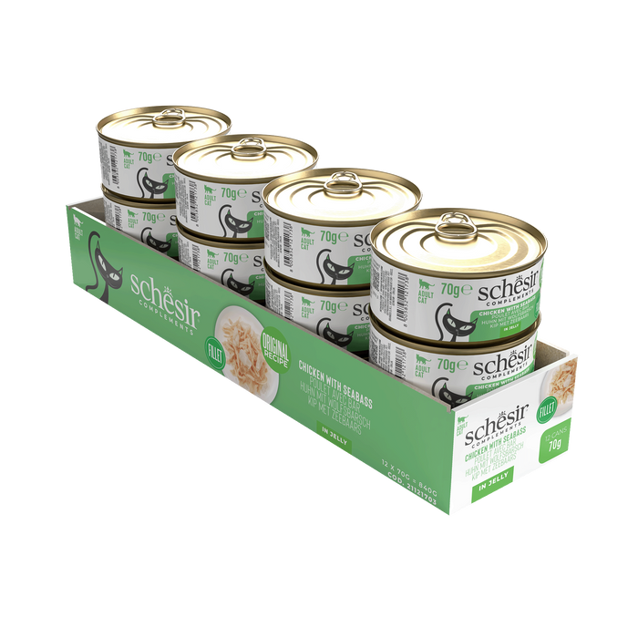 Schesir Complements mokra dla kota kurczak z okoniem morskim w galarecie 70g puszka