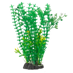 Aqua Natura Roślina do dekoracji akwarium zielona plastikowa 20cm pędy kopru białe i żółte kwiaty