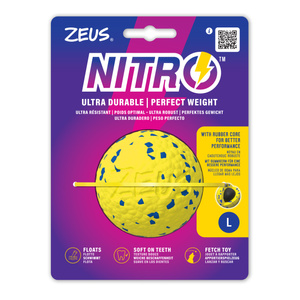 Zeus Nitro piłka z gumowym rdzeniem zabawka dla psa L 7,6 cm