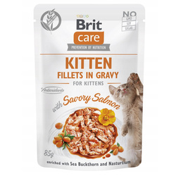 Brit Care Kitten Fillets In Gravy Salmon Łosoś 85g