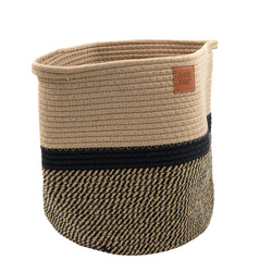 Barry King Kosz na zabawki czarny/beżowy materiał sznurek bawełniany rozmiar 30x30cm