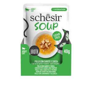 Schesir Soup karma mokra dla kotów zupa kurczak z dynią 40g saszetka