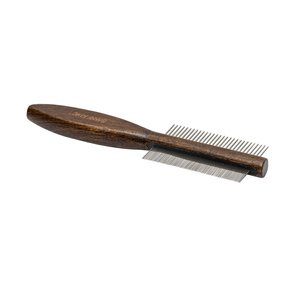 Barry King Grzebień dwustronnydla zwierząt trzonek drewno bukowe metalowe piny 29/78 pinów 5,4x21 cm