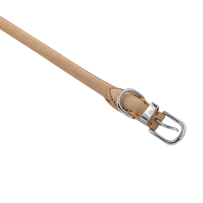 Barry King Obroża skórzana XXL: 59-65cm x 20mm jasny beż