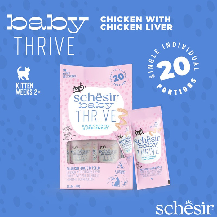 Schesir Baby Thrive Suplement Kurczak Z Wątróbką Drobiową 20x8g