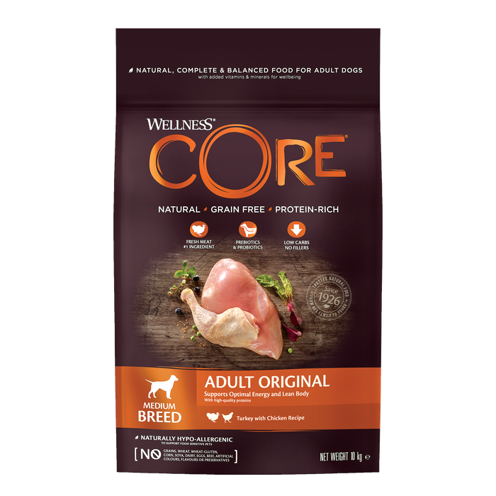 Wellness Core Adult Original dla średnich ras indyk/kurczak 10kg