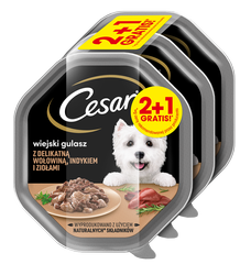 Cesar z indykiem i wołowiną w sosie 2x150g+150g gratis