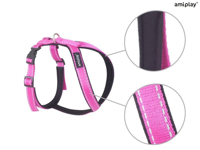 amiplay Szelki regulowane Grand Soft Reflective XL Różowy