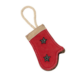 Barry King Zabawka dla psa skórzana Rękawiczka świąteczna 19x9cm + 13cm lina