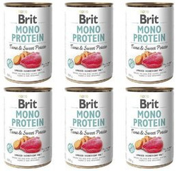 Brit Mono Protein tuńczyk ze słodkimi ziemniakami 6x400g