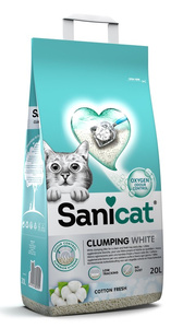 Sanicat Clumping White cotton fresh 20l żwirek