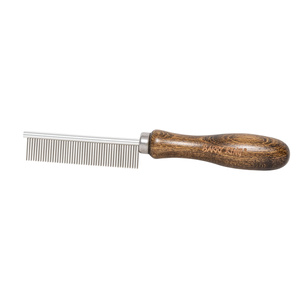 Barry King Grzebień dla zwierząt z metalową nasadą drewno bukowe 47 pinów 2,1x18,6 cm