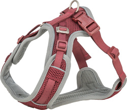 Trixie Premium FlexMesh szelki dla psa sangria S-M: 48-69cm/20mm dostosowane dla mopsów i buldogów
