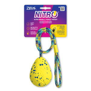 Zeus Nitro Slinger z linką zabawka dla psa 9,2 cm z gumowym rdzeniem