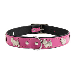 Barry King Obroża dla psa wzór pieski westy 20mm/45cm różowa