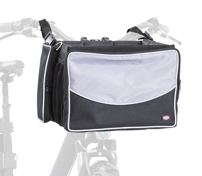 Trixie Transporter rowerowy przedni czarny/szary 41x26x26cm