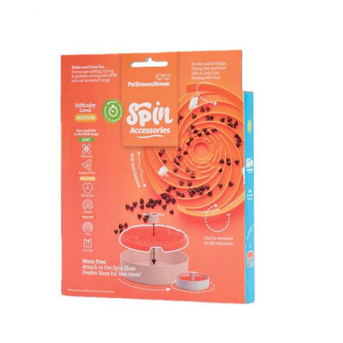 Pet Dream House Spin Lick Frisbbe Orange Medium mata do lizania
