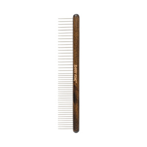 Barry King Grzebień dla zwierząt drewno bukowe stal 19/28 pinów 3,7x19,9 cm