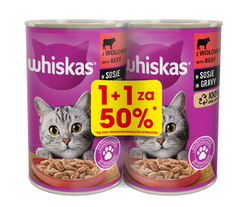 Whiskas wołowina w sosie 2x400g