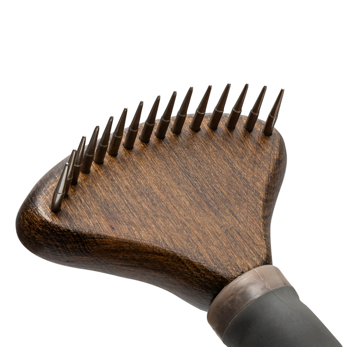 Barry King Zgrzebło dla zwierząt drewno bukowe stalowe piny tworzywo TPR 9,5x17,5 cm