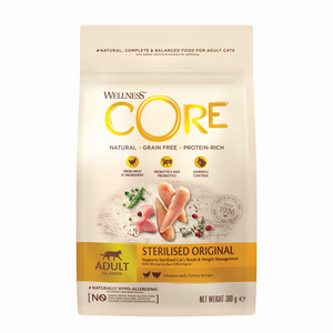 Wellness Core Sterilised k.sucha d.kota steryl. kurcz./indyk 300g