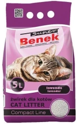 Super Benek żwirek bentonitowy 5L/4,20kg Compact Lawenda