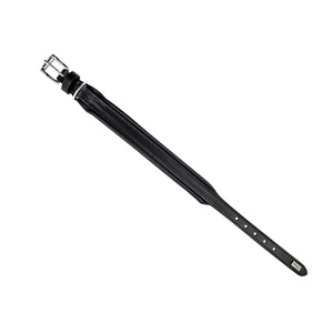 Barry King Obroża skórzana XS: 27-33cm x 22mm czarny przeszywana
