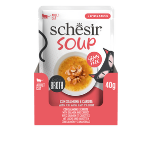 Schesir Soup karma mokra dla kotów zupa łosoś z marchewką 40g saszetka