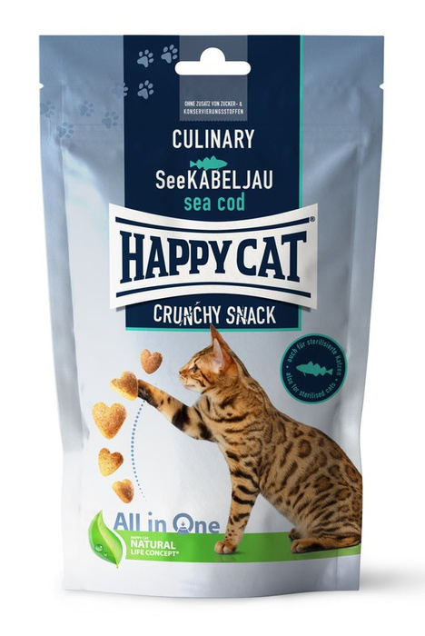 HappyCat Crunchy Snack z dorszem i groszkiem 70g