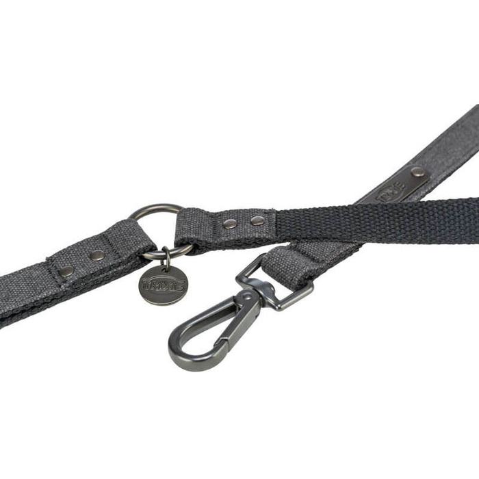 Trixie Smycz V CityStyle bawełna czarna S-M: 2.00m/13mm