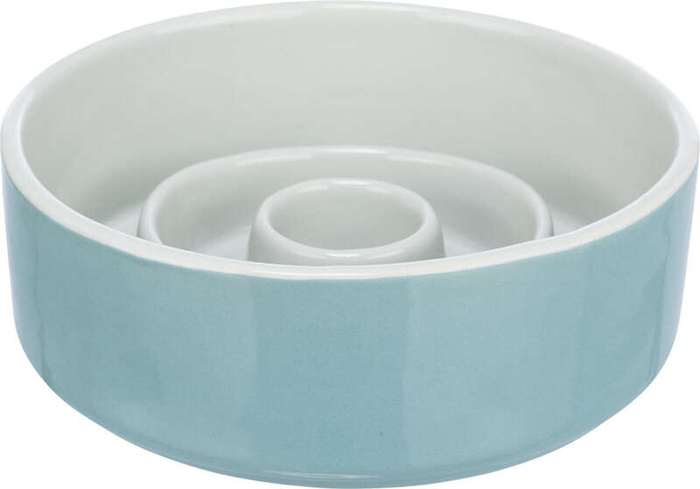 Trixie Miska ceramiczna Slow Feeding szaro/niebieska 0,9l/17cm spowalniająca jedzenie