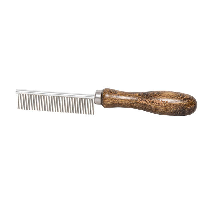 Barry King Grzebień dla zwierząt z metalową nasadą drewno bukowe 47 pinów 2,1x18,6 cm