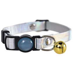 Barry King obróżka dla kota srebrna z dzwoneczkiem 1x32cm