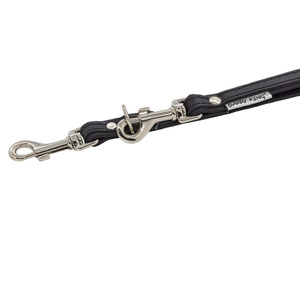 Barry King Smycz regulowana skórzana dla psa czarny/czarny XS-S 12mm/200cm